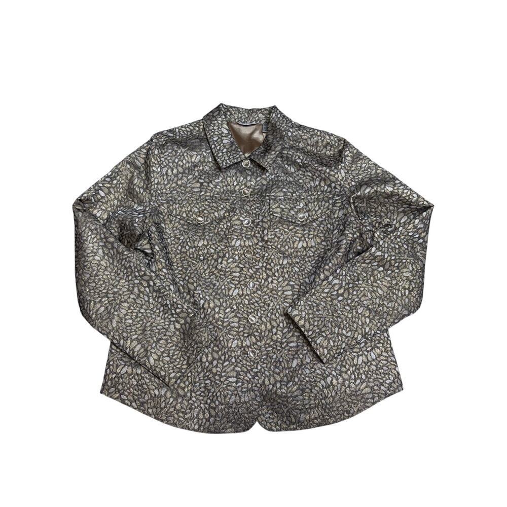 Vintage Laura Ashley Metallic Floral Brocade Evening Jacket SZ Med